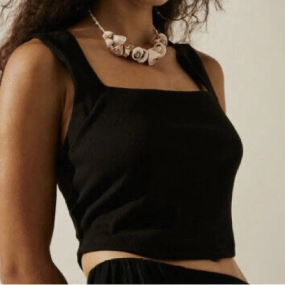 FP BEACH‎ by Free People Ribbed Daphne Top Black Medium